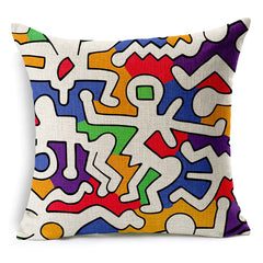 Keith Haring Modern Creative Nordic Cotton Pillow Cover