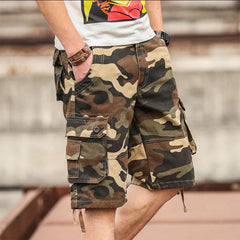 Camouflage Men's Cargo Shorts with Multiple Pockets