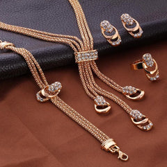 Fashionable Crystal Jewelry Set: Necklace & Earrings (4 pcs)