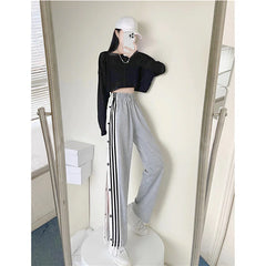 Elegant High-Rise Stripe Pants for Women
