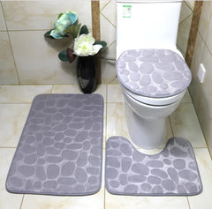 3-Piece Elegant Bathroom Rug Set