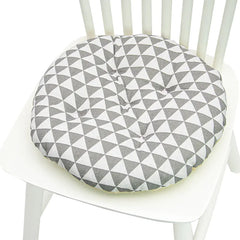Round Chair Cushion for Bay Window - Printed Polyester Linen