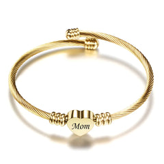 Elegant Stainless Steel Mom Bracelet