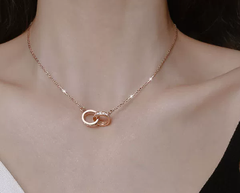 Elegant S925 Silver Dual Ring Necklace