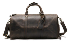 Retro Crazy Horse Leather Travel Fitness Bag