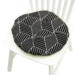Round Chair Cushion for Bay Window - Printed Polyester Linen