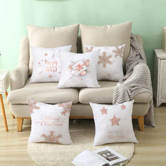 Peach Skin Velvet Snowflake Cushion Cover