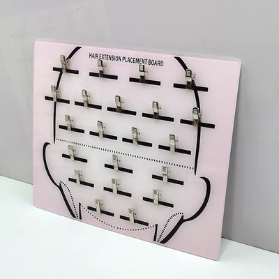 Acrylic Hair Extension Stand with Clips and Dispenser