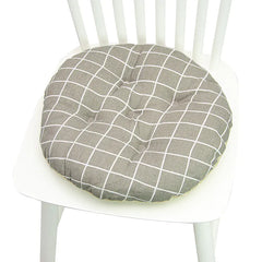 Round Chair Cushion for Bay Window - Printed Polyester Linen