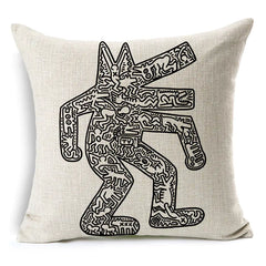 Keith Haring Modern Creative Nordic Cotton Pillow Cover