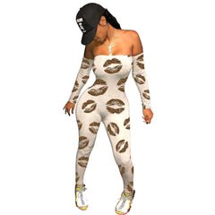 Sleek Strapless Printed Jumpsuit