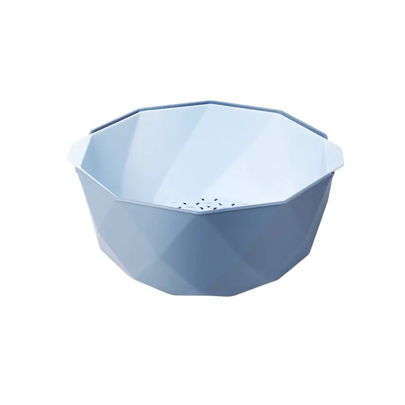 Geometric Double-Layer Storage Basket for Kitchen Use