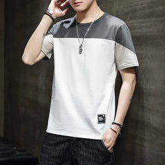 Men's Loose Fit Color Block Short Sleeve T-Shirt