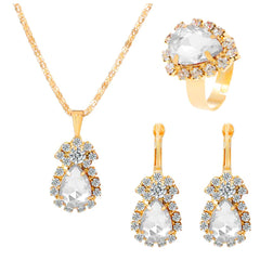 European Style Water Drop Jewelry Set for Brides