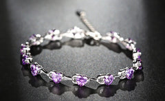 Sterling Silver Purple Diamond Bracelet