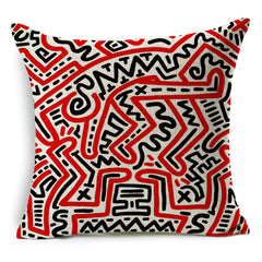 Keith Haring Modern Creative Nordic Cotton Pillow Cover