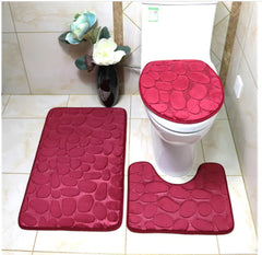 3-Piece Elegant Bathroom Rug Set