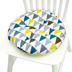 Round Chair Cushion for Bay Window - Printed Polyester Linen