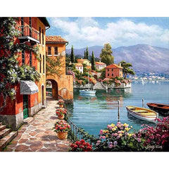 DIY Digital Landscape Painting - Harbor Scene Art
