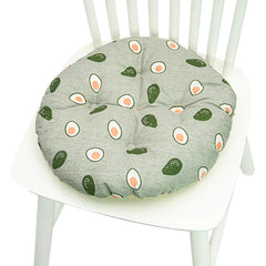 Round Chair Cushion for Bay Window - Printed Polyester Linen