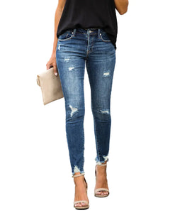 Chic Slim-Fit Distressed Jeans