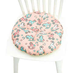 Round Chair Cushion for Bay Window - Printed Polyester Linen
