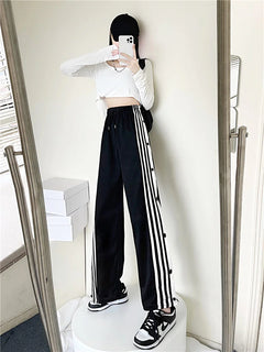 Elegant High-Rise Stripe Pants for Women