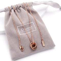 Elegant S925 Silver Dual Ring Necklace
