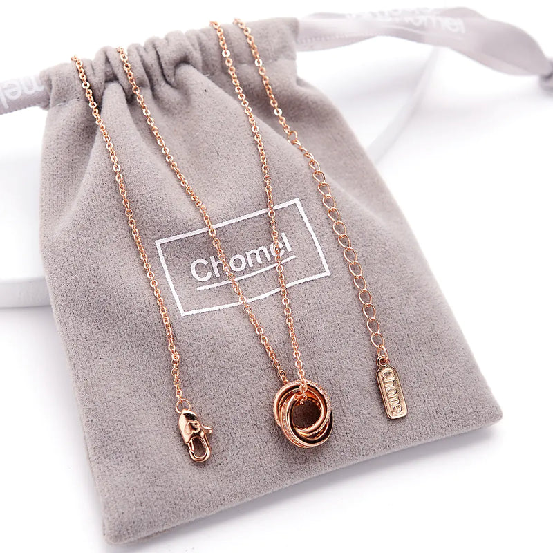 Elegant S925 Silver Dual Ring Necklace