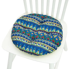 Round Chair Cushion for Bay Window - Printed Polyester Linen