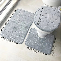 3-Piece Elegant Bathroom Rug Set