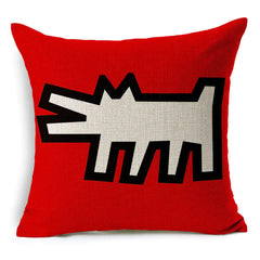 Keith Haring Modern Creative Nordic Cotton Pillow Cover