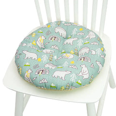 Round Chair Cushion for Bay Window - Printed Polyester Linen