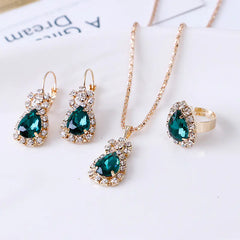 European Style Water Drop Jewelry Set for Brides
