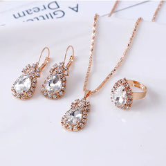 European Style Water Drop Jewelry Set for Brides