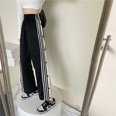 Elegant High-Rise Stripe Pants for Women