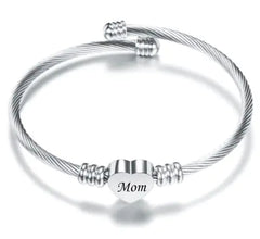 Elegant Stainless Steel Mom Bracelet
