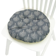 Round Chair Cushion for Bay Window - Printed Polyester Linen