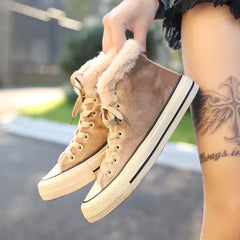 Winter Women's Warm High-Top Canvas Sneakers