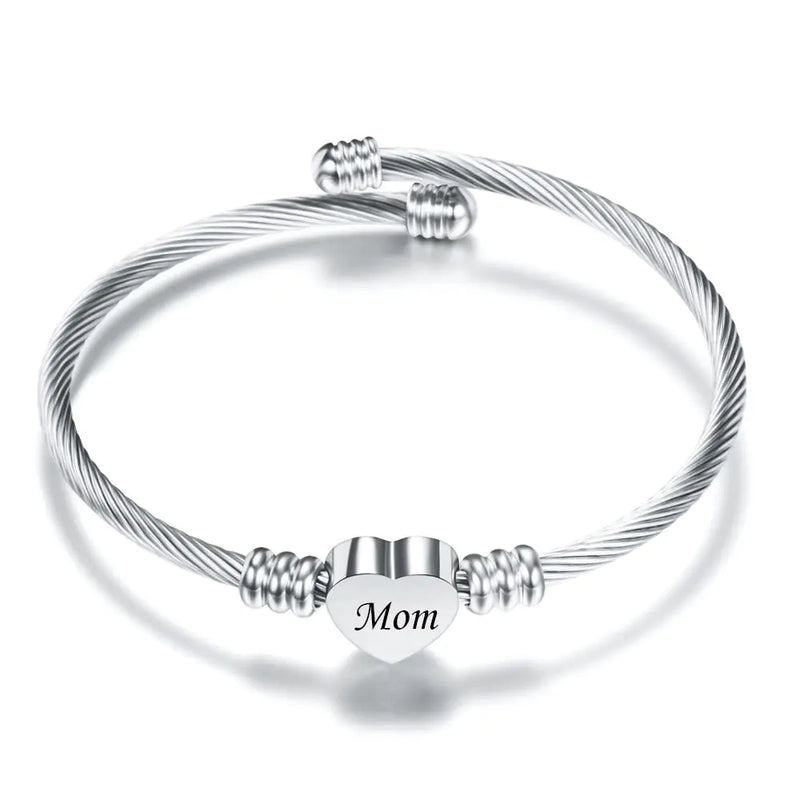 Elegant Stainless Steel Mom Bracelet