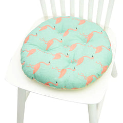 Round Chair Cushion for Bay Window - Printed Polyester Linen
