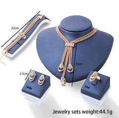 Fashionable Crystal Jewelry Set: Necklace & Earrings (4 pcs)