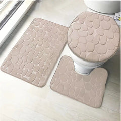 3-Piece Elegant Bathroom Rug Set