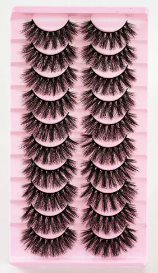 10 Pairs 3D Fluffy Faux Mink Thick Curling Lashes