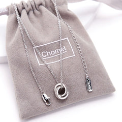 Elegant S925 Silver Dual Ring Necklace