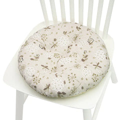 Round Chair Cushion for Bay Window - Printed Polyester Linen