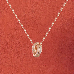 Elegant S925 Silver Dual Ring Necklace